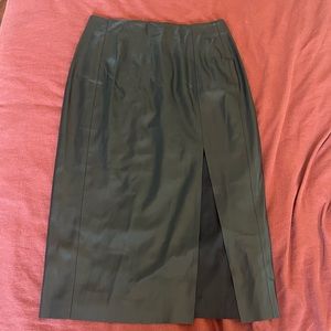 Faux leather skirt with split